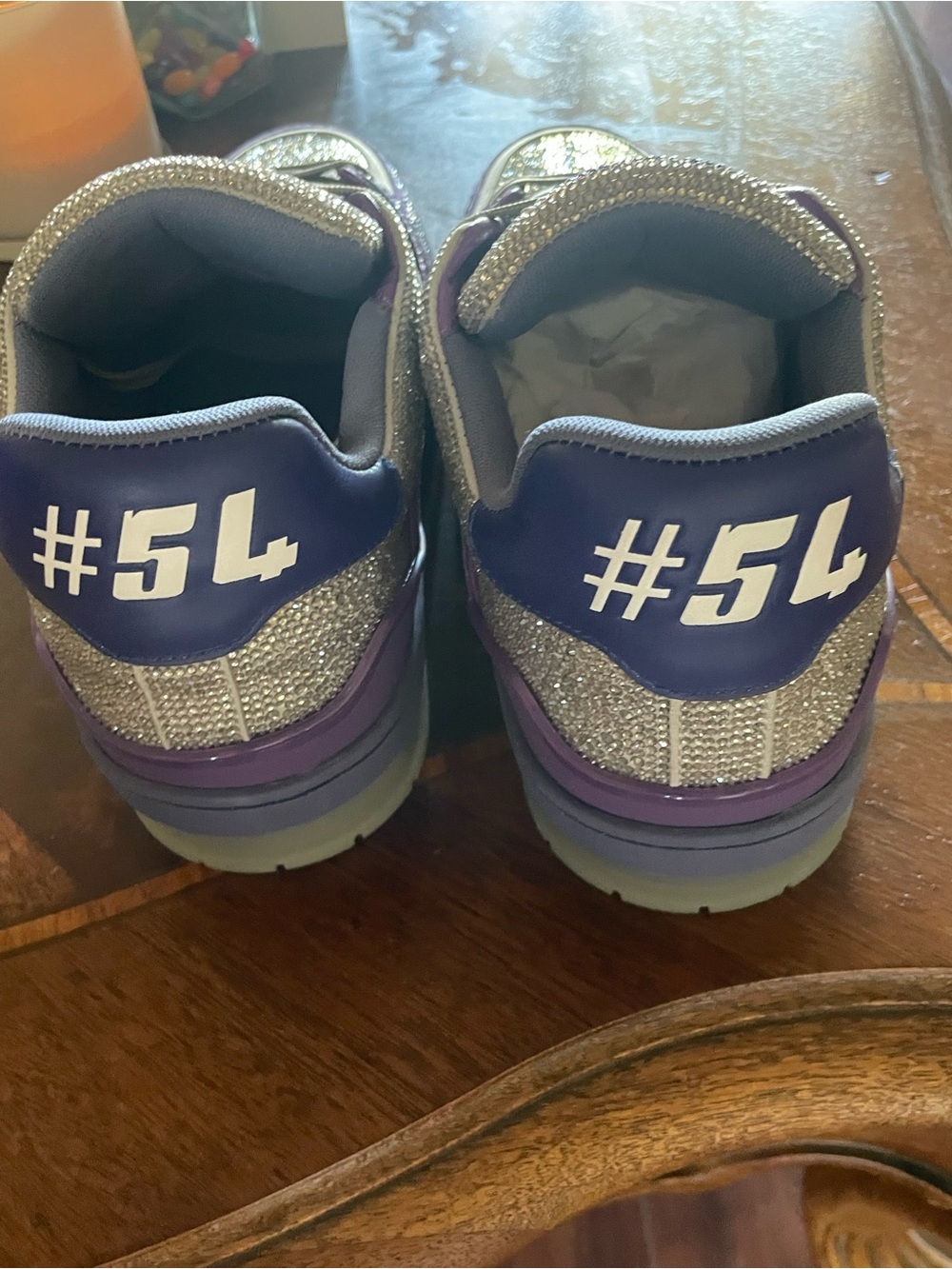 Louis Vuitton Men's Low-Top Sneakers in Purple and Silver Crystal - Picture 3 of 4